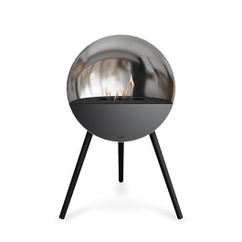 Cheminée au bioéthanol design Eye silver Lefeufires