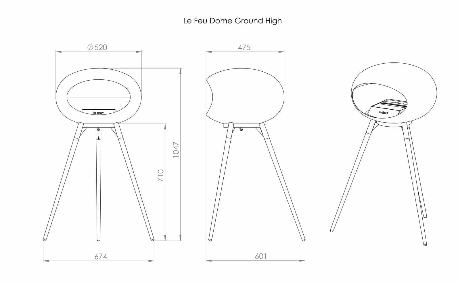 Dimension le Feu Dome Ground haut
